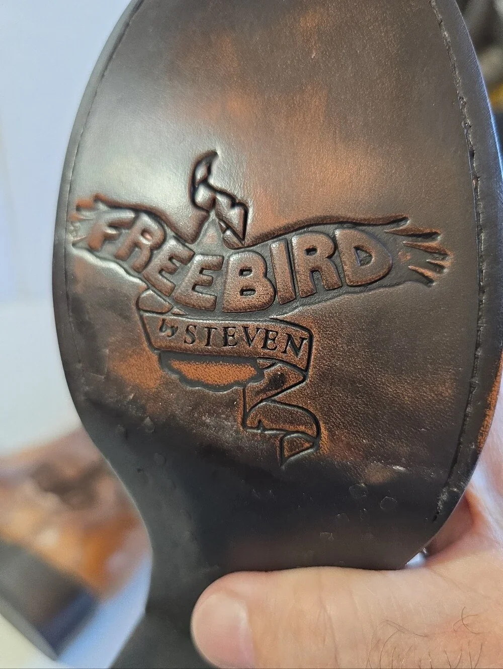 Freebird By Steven Sun Brown Leather and Aztec-Pattern Tall Boots Size 8
